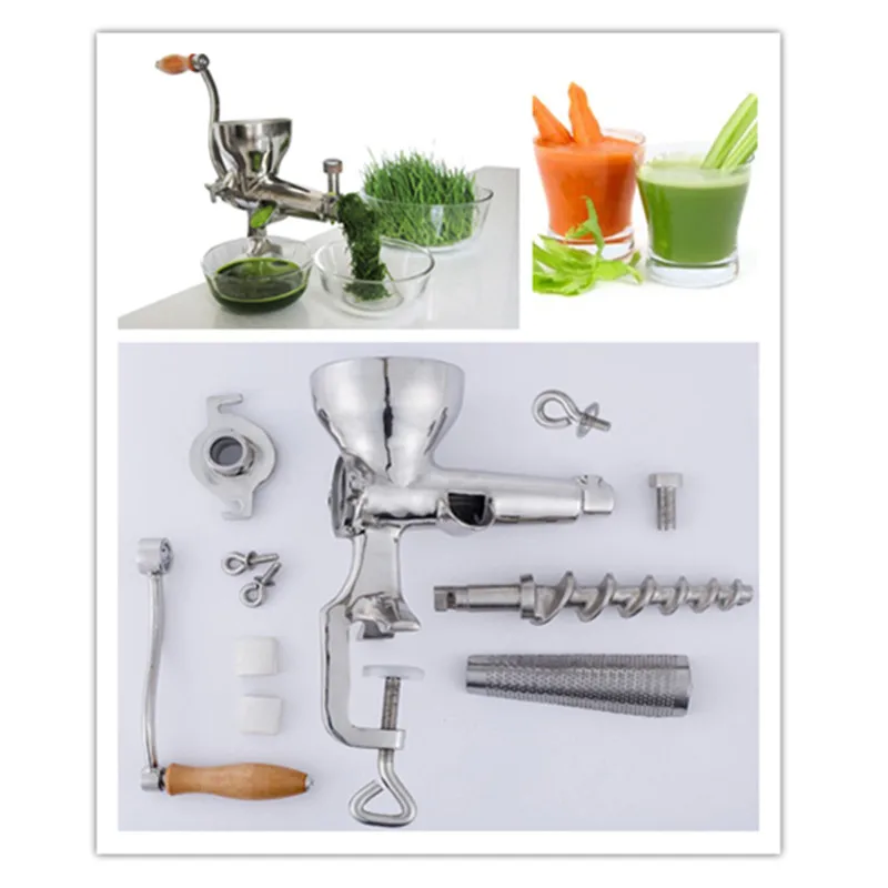 

Multifunctional juicing machine manual stainless steel wheat grass lemon wheatgrass oranges slow screw juicer juice extractor