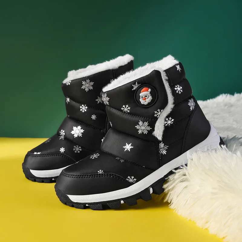 New Winter Children Shoes Kids Snow Boots Anti slip Hiking Boots Girls Boots Plush Boy Warm Shoes Waterproof Kids Cotton Shoes