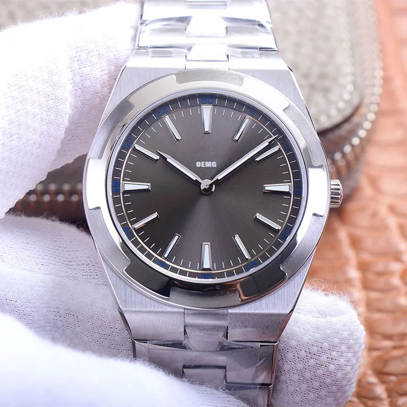 

Men's Watch Automatic Mechanical Watch For Men OEMG 2000V 40mm Grey Dial Luxury Watch Stainless Steel Strap 1:1 Replica Watch