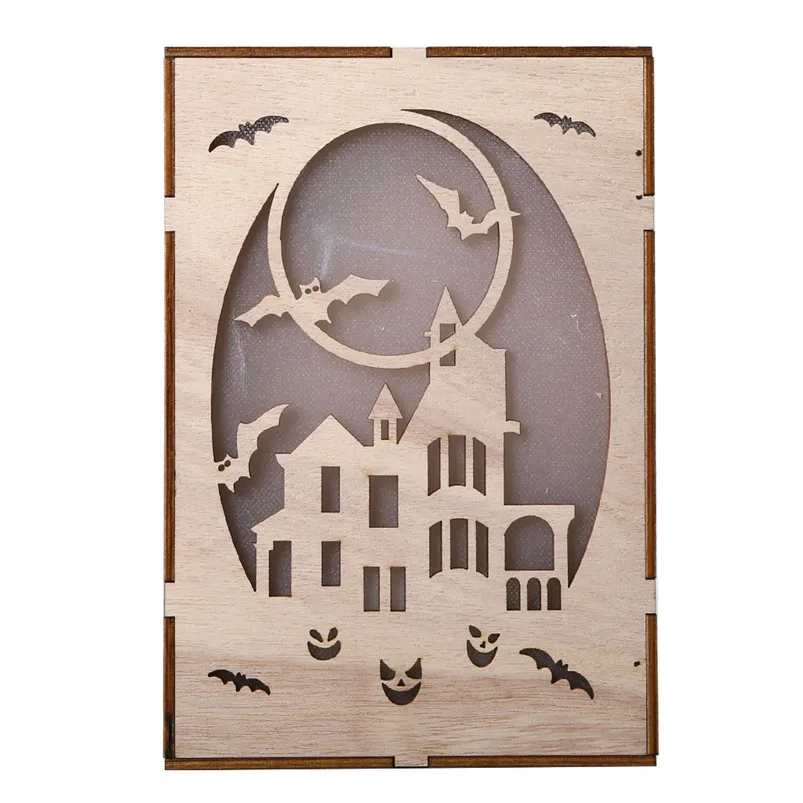 Деревянный подвесной домашний декор тыквы с привидениями кулон в виде домика