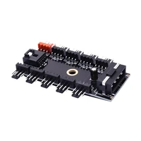 12v computer caseinterface computer chassis fan hub board 4 pin pwm hub support 10 channel fan large 4p power supply