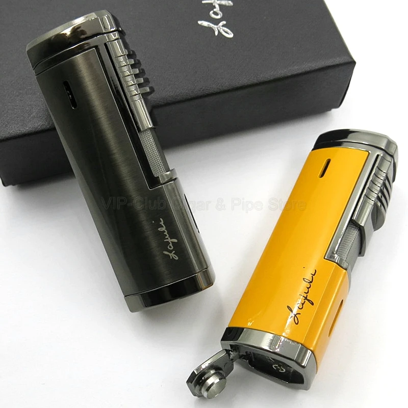 

COHIBA High-end Gadgets Metal Cigar Cigarette Tobacco Lighter 4 Torch Jet Flame With Punch Windproof Smoking Tool Refillable