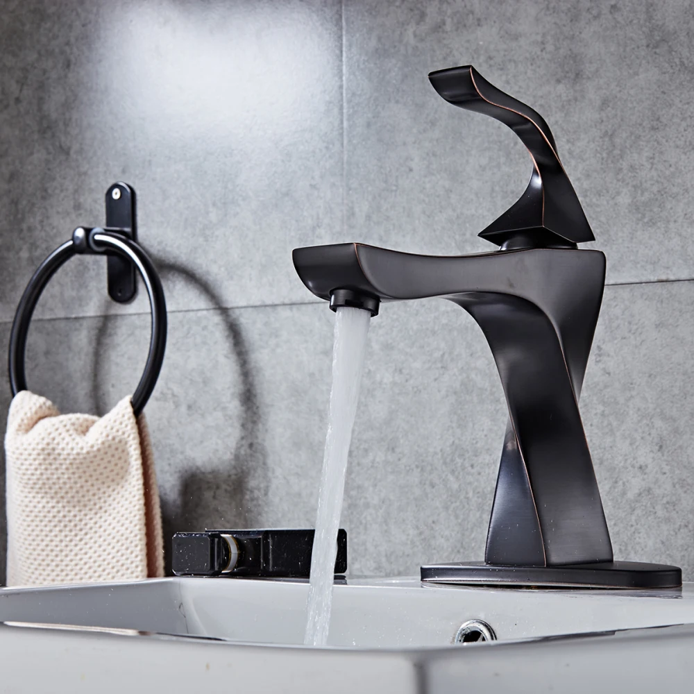 

Basin Faucets Solid Brass Modern Bathroom Sink Faucet Single Handle Washbasin Hot Cold Mixer Water Tap Torneira