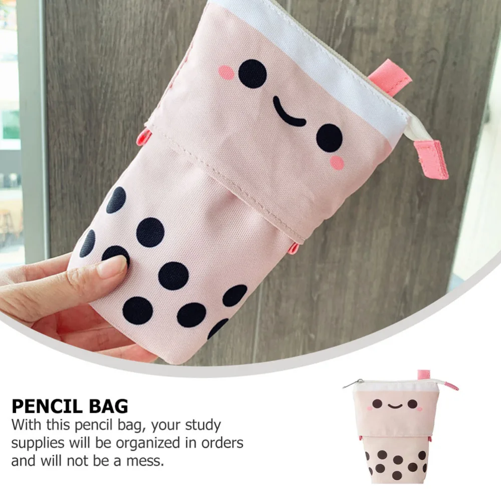 

1pc Canvas Pen Bag Lovely Pen Pouch Telescopic Pen Holder Creative Pencil Case