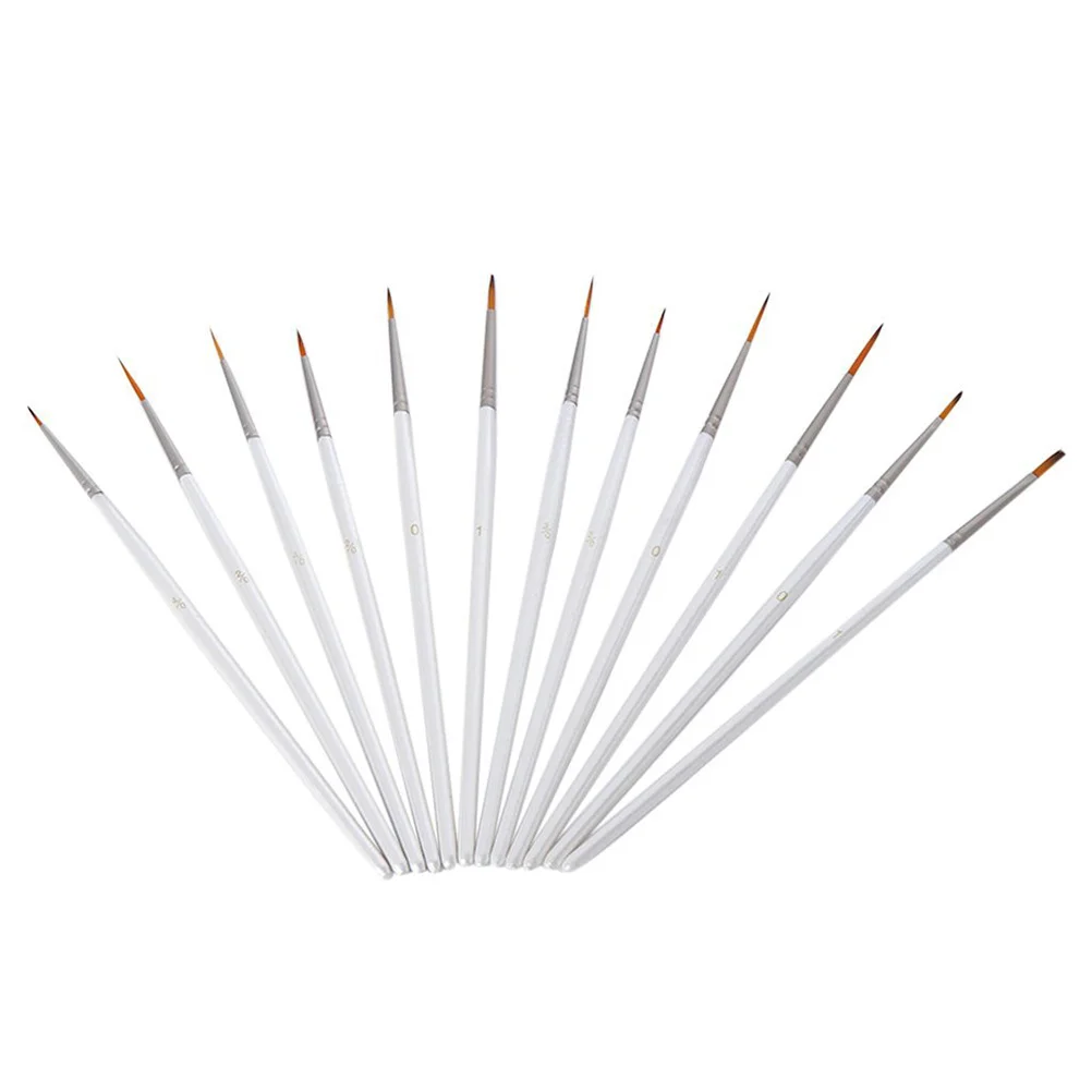 

12pcs Miniature Art Brushes for Fine Detailing Art Painting Face Painting Models Nail Art Use with Acrylic Watercolor Oil