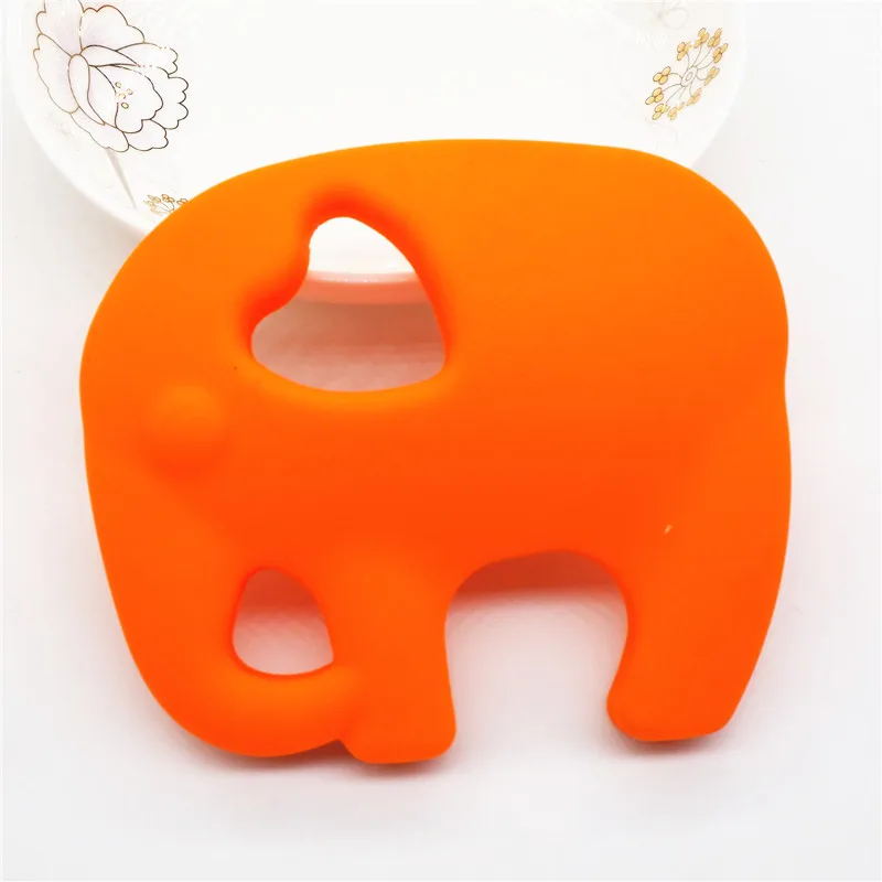 Orange Chengkai 10 шт. силиконовые Слон Прорезыватель зубов для малышей животное против грызунов нового дизайна кулон кольцо для соски зубные кольца для детей сенсорные украшения игрушка - Цвет: Orange