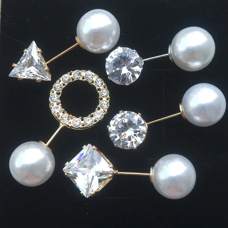 

Брошь на лацкан, с цирконом, с жемчугом, 1 пара