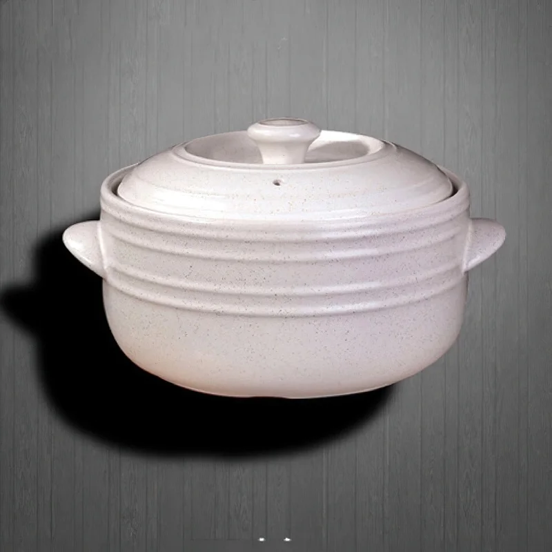 

Ceramic Casserole Japanese White Round 2-6L Gas Cooker Cooking Pan Soup Pot Household Kitchen Supplies Cookware Saucepan