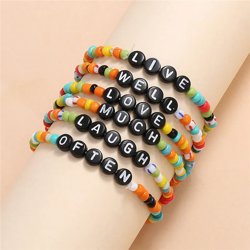 

6 шт./компл. богемные браслеты для женщин, разноцветные Этнические украшения из мягкой керамики, мужской браслет с бусинами, браслеты для жен...