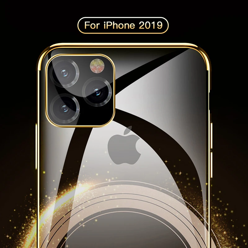 Мягкий чехол для телефона iPhone 11 Pro Max бампер с прозрачным покрытием ТПУ корпус