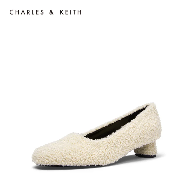 CHARLES＆KEITH Новинка 2020 CK1-61720031Женские Туфли дерби на низком каблуке Плюшевый верх