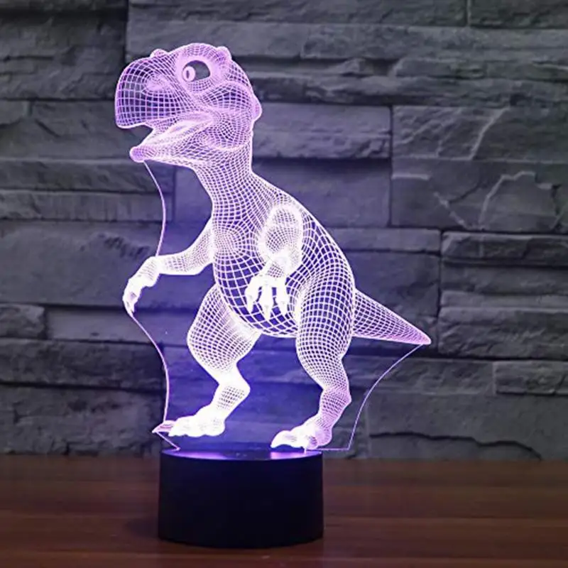 7 Colors Touch Control Night Light Halloween 3D Dinosaur LED Lamp Kids Gifts Living Room Bedroom Table Decoration | Освещение