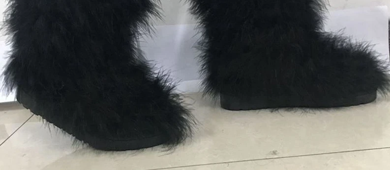 Black 15cm ASILETO/женские зимние ботинки; обувь из натуральной кожи; женские ботильоны с мехом; теплые уличные ботинки с плюшевой подкладкой; ботинки; T554 - Цвет: Black 15cm