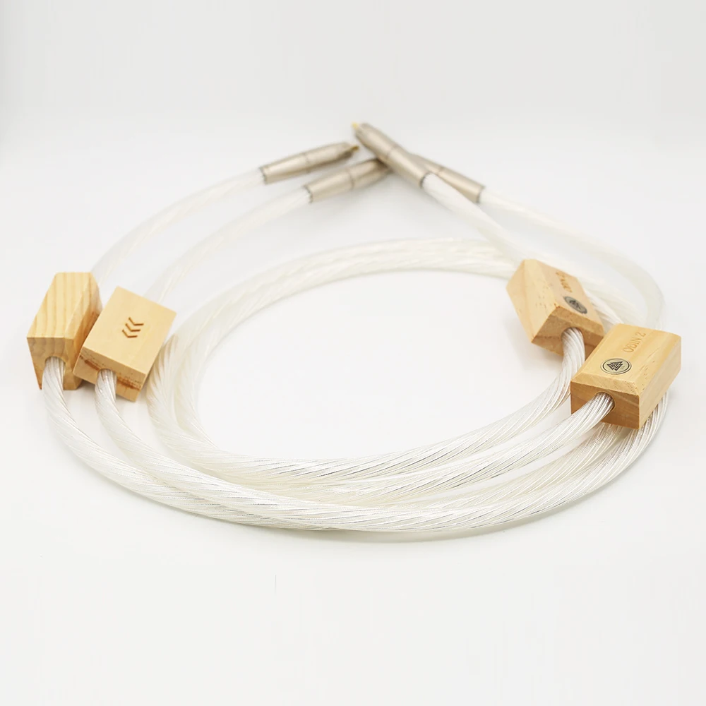 1 пара серебристых Reference соединительных RCA кабелей аудиокабель для усилителя