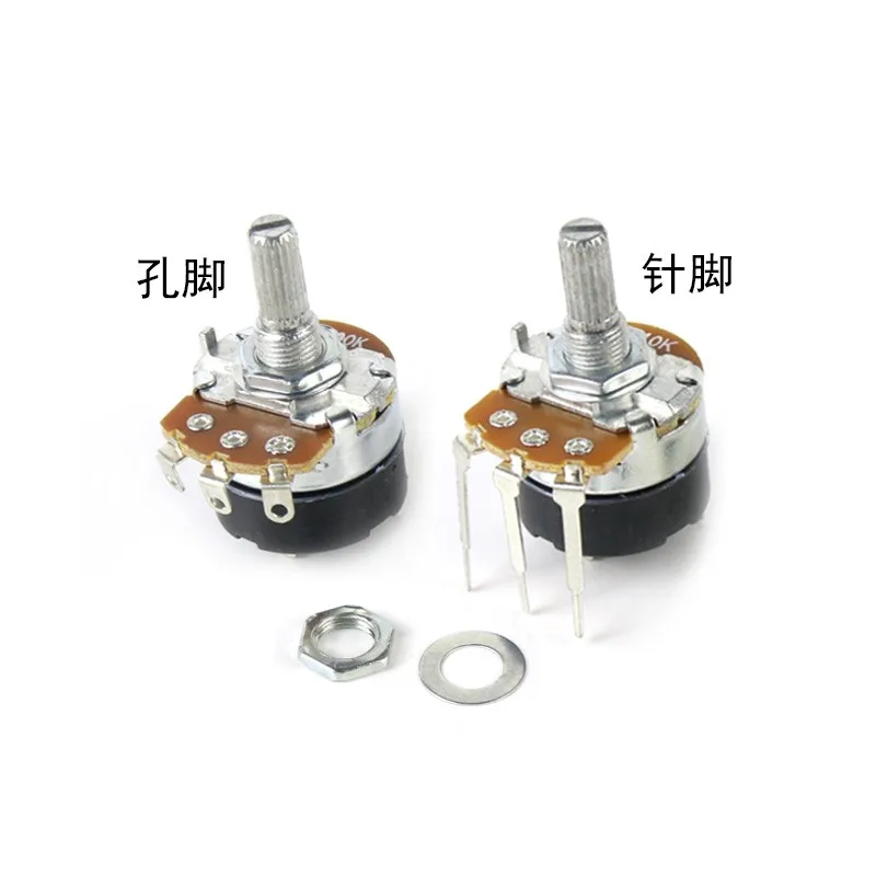 WH138-1 WH138-4 with switch potentiometer B5K/B10K/B50K/B100K/B500K dimming speed adjustable resistance Handle length 20MM | Электронные