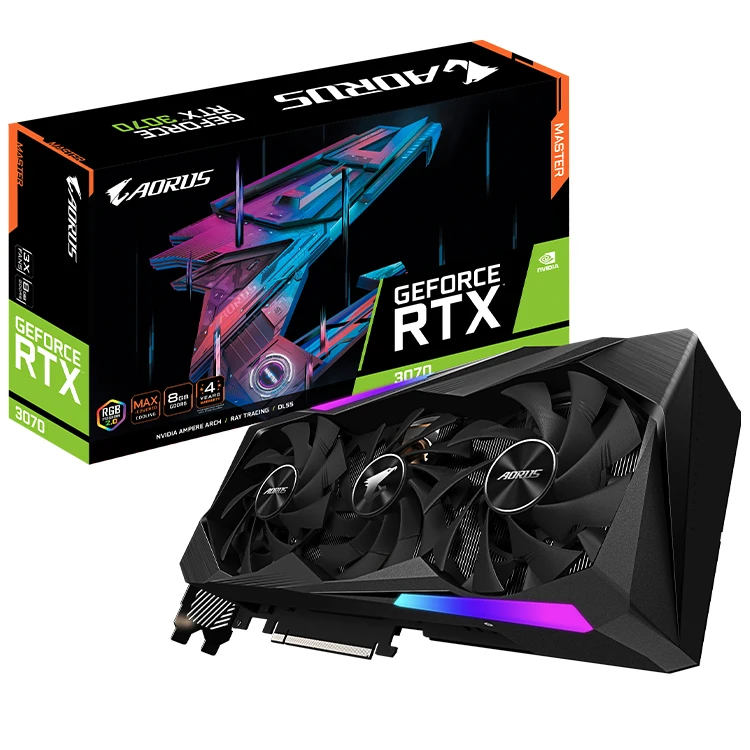 

Игровая Видеокарта GIGABYTE AORUS RTX 3070 MASTER 8G с памятью 8 Гб GDDR6 с поддержкой OverClock