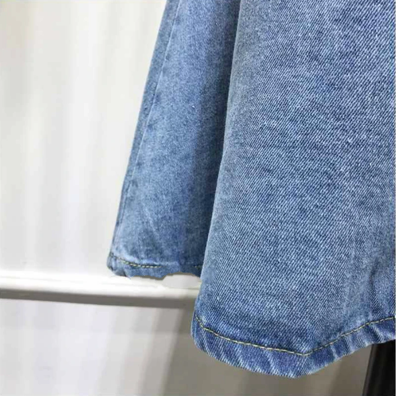 

Skirts Women Spring Denim Washed High Waist Korean Style Students Preppy Cozy Causal All-match Button Design Ankle-length Solid