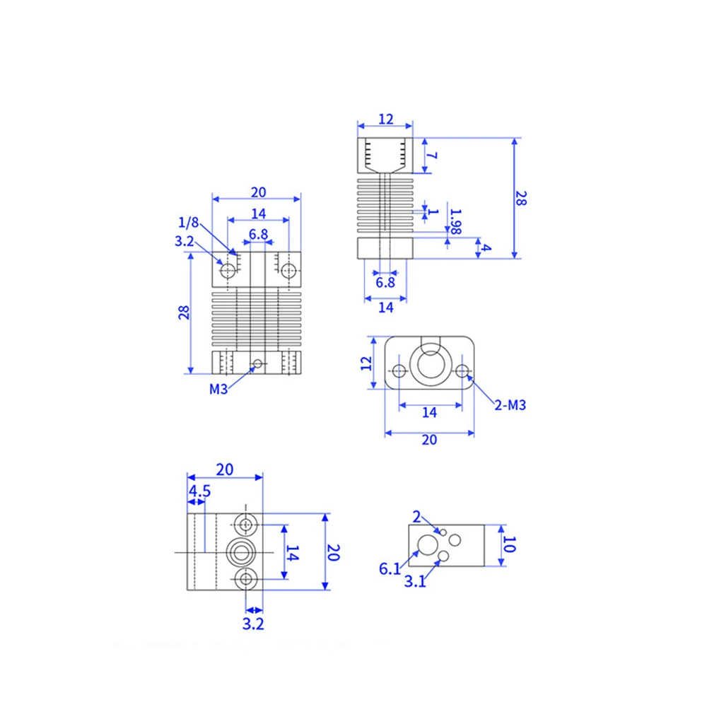 

3D Printer J-head CR10 Hotend Extruder Kits 12V 24V For Ender 3 CR10 1.75mm 0.4mm Nozzle Aluminum Heat Block 3D Printer Parts