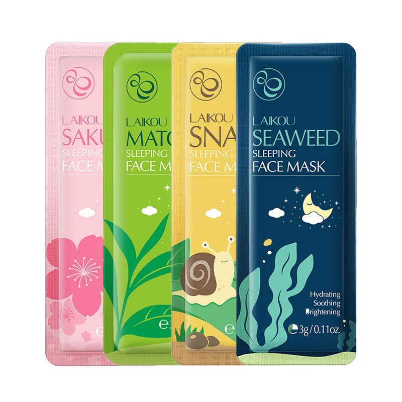 

Sakura Snail Seaweed Matcha Moisturizing Sleeping Face Mud Mask Anti Wrinkle Night Facial Packs Hydrating Facial Mask Skin Care