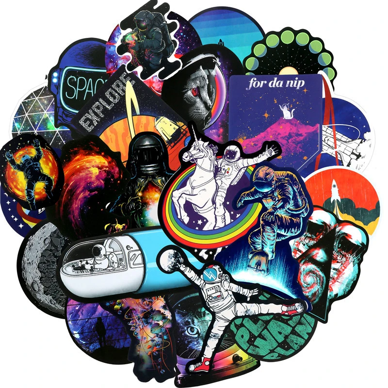 103050pcs cool outer space astronaut stickers aesthetic laptop water bottle waterproof graffiti decal sticker packs kid toy free global shipping