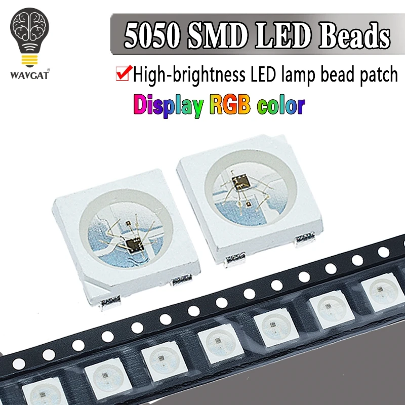 100 шт. WAVGAT WS2812B 4 контактный 5050 SMD WS2812 индивидуально адресуемый цифровой RGB