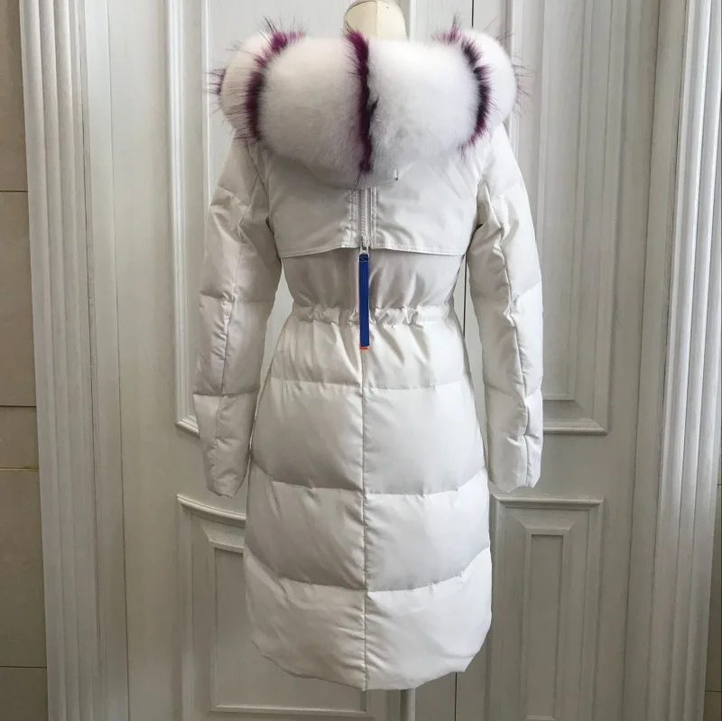Tcyeek Winter Down Jacket Women Long Coat Female Warm Parka Clothes 2020 Real Raccoon Fur Hooded Coats Ladies Hiver LW1720 | Женская