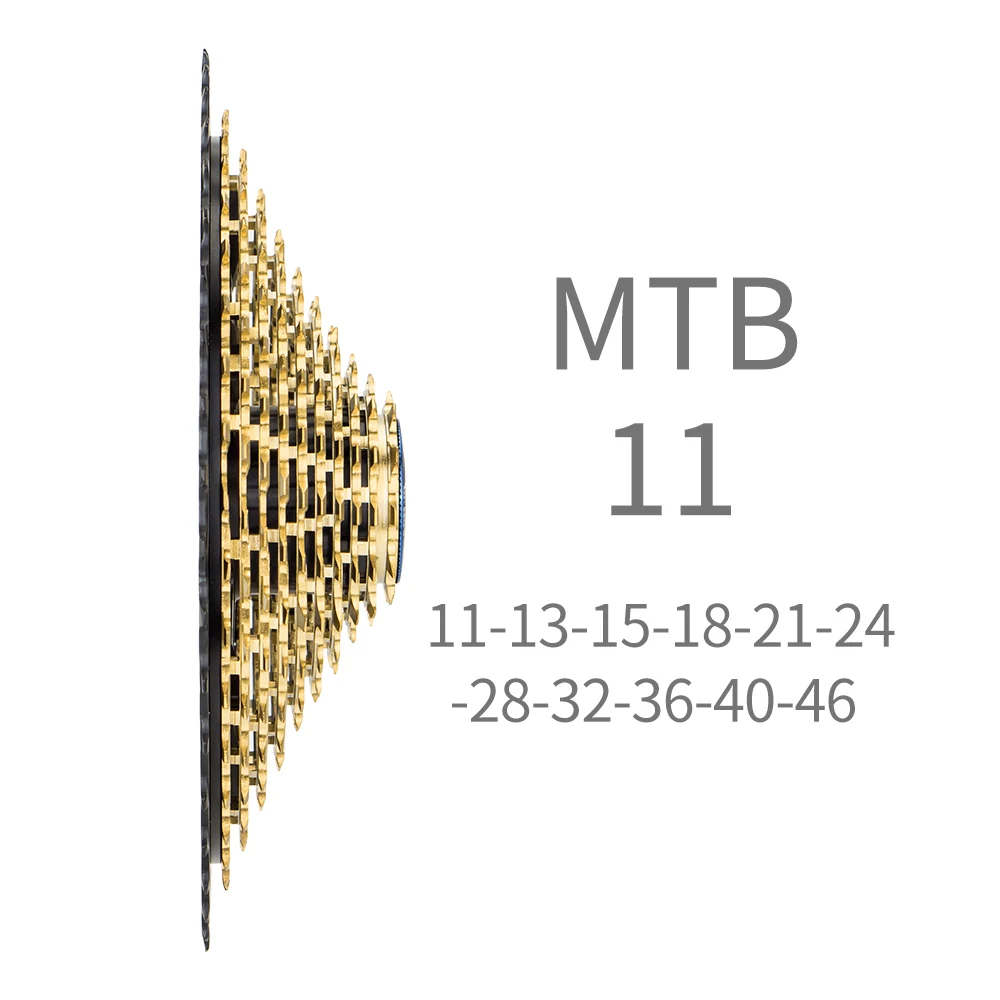 Сверхлегкая кассета ZTTO MTB 11 скоростей 11-46T Радужная k7 горная в 46T Звездочка
