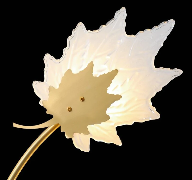 

Crystal maple leaf wall lamp Nordic living room LED background wall lamp modern luxury hotel decoration copper crystal lamp