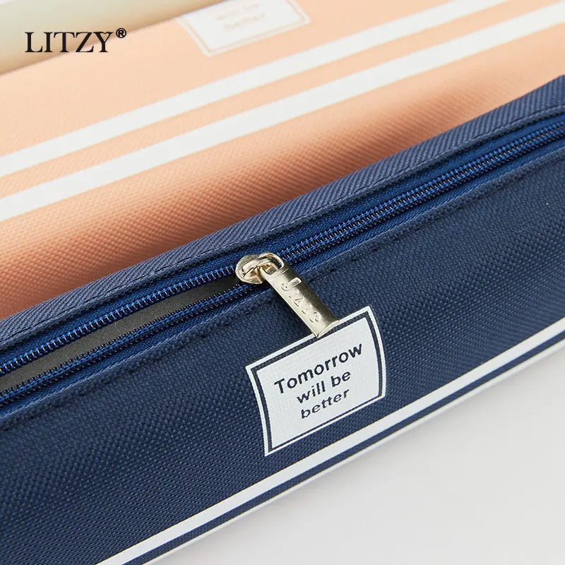 Красочный чехол для карандашей на молнии креативные корейские холщовые чехлы