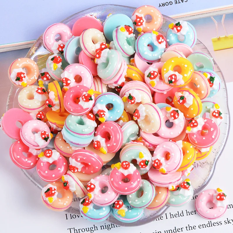 

Wholesale resin Craft Dollhouse Accessories Miniature Donut Food Scrapbooking Embellishment Crafts Materials