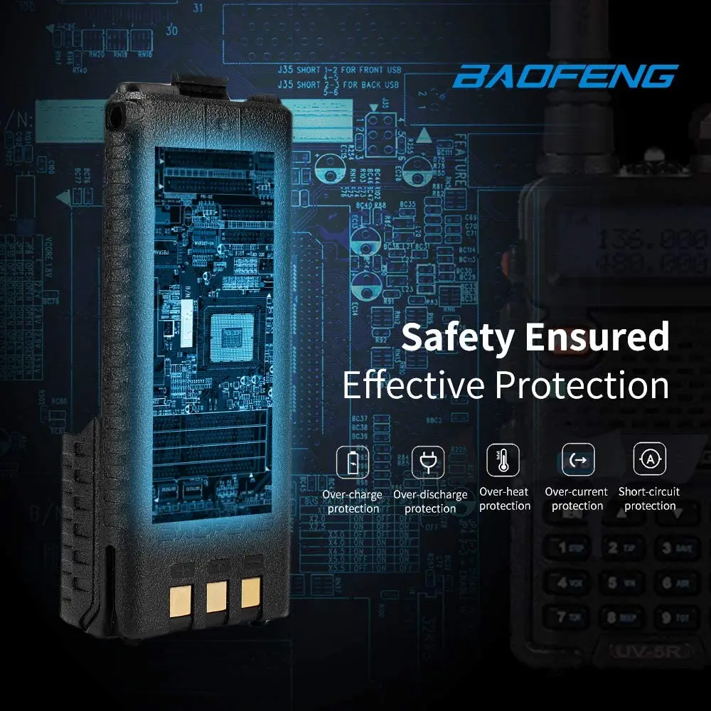 Аккумулятор BAOFENG BL 5L 7 4 В 3800 мАч литий ионная батарея для UV 5R TP F8 + DM Plus Walkie Talkie