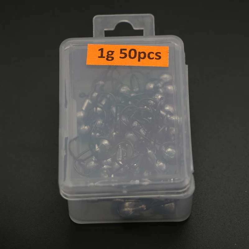 1g 50pcs 50 шт. свинцовая головка крючок джиг голова рыболовный крючок колючий крючок на мягкую приманку Grub Мягкая приманка в виде червя большие снасти для ловли окуня высокоуглеродистой стали - Цвет: 1g 50pcs
