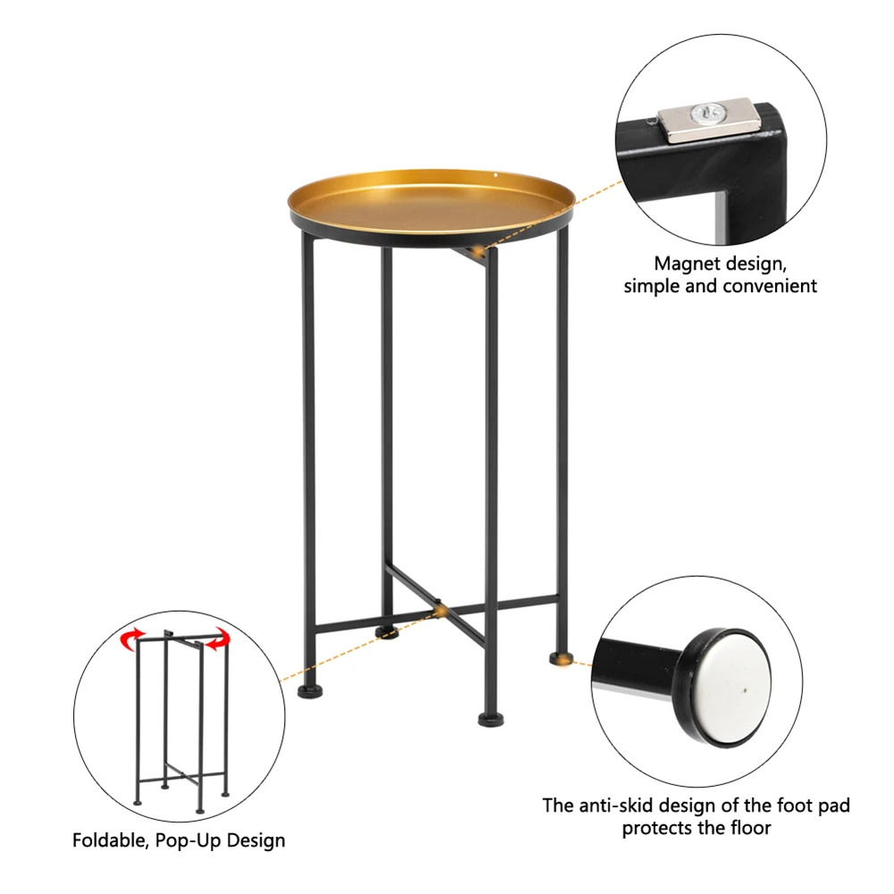 

Tea Table End Table For Office Coffee Table Wooden Round Magazine Shelf Small Sofa Side Table Movable Living Room Furniture