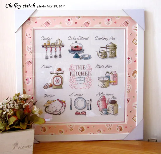 Кухонный набор для вышивки крестиком из хлопчатобумажной ткани "Kitchen DIY Craft Stich Cross Stitch Cotton Fabric Needlework Embroidery Crafts Counted Cross-Stitching Kit".