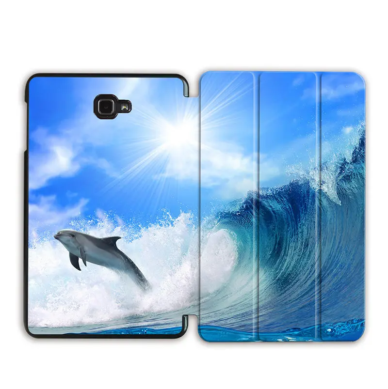 SS08 Чехол MTT для samsung Galaxy Tab A A6 10,1 '' SM-T580 T580N T585 T585C милый Дельфин из искусственной кожи флип-чехол с подставкой чехол для планшета - Цвет: SS08