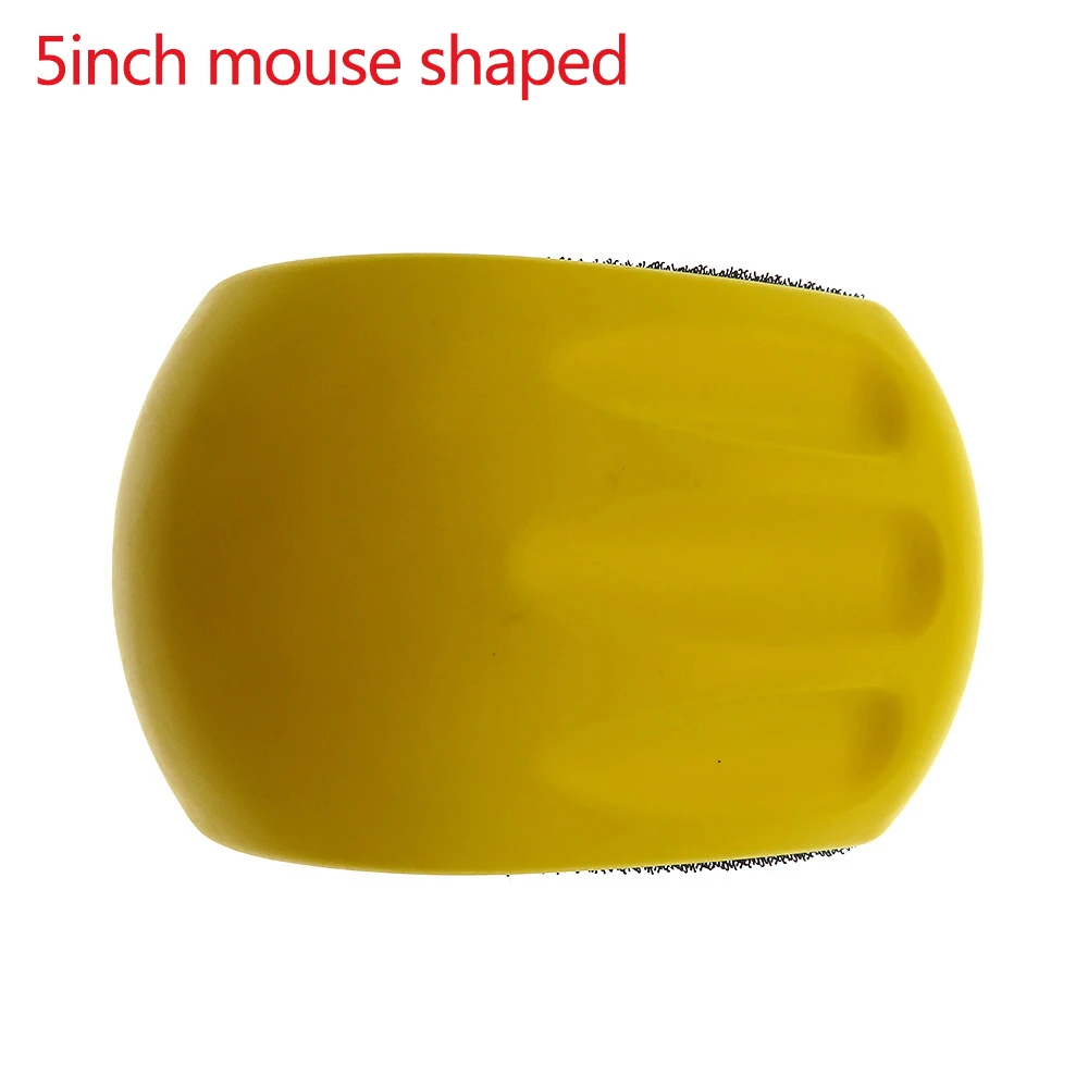 5inch mouse shaped Новая мягкая пена шлифовальный диск держатель наждачная бумага подложка полировальная подушка ручной шлифовальный блок инструменты шлифовальная площадка для крюка и петли диска - Цвет: 5inch mouse shaped