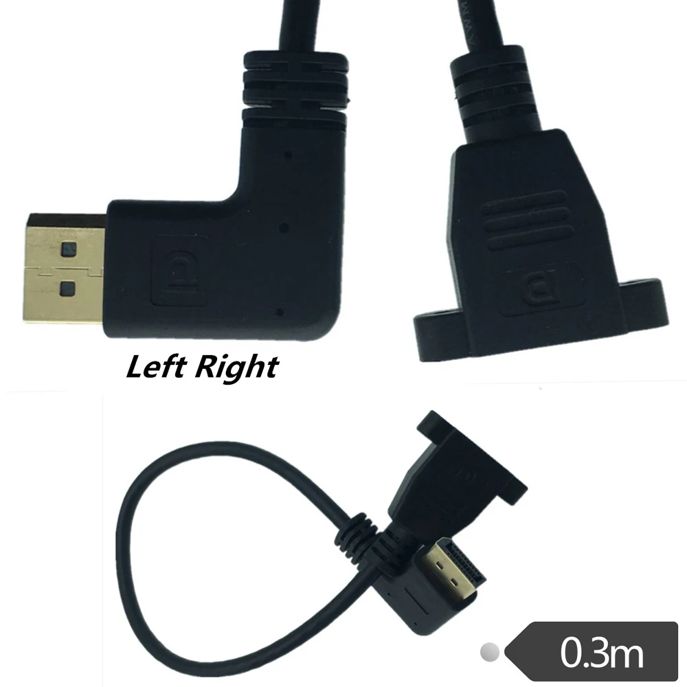 

Gold DisplayPort Male Left/Right 90° angle to Femalepanel mount Extension Cable 0.3m