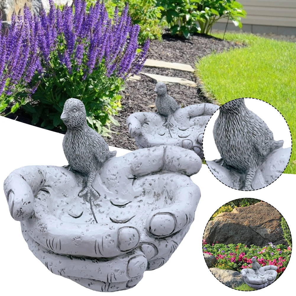 

Resin Bird Feeder Bowl Birdbath Tray Plant Pot Garden Decoration for Garden Lawn Yard Desktop Ornaments