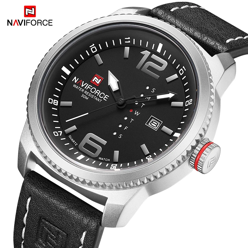 Часы наручные NAVIFORCE Мужские кварцевые брендовые модные водонепроницаемые с