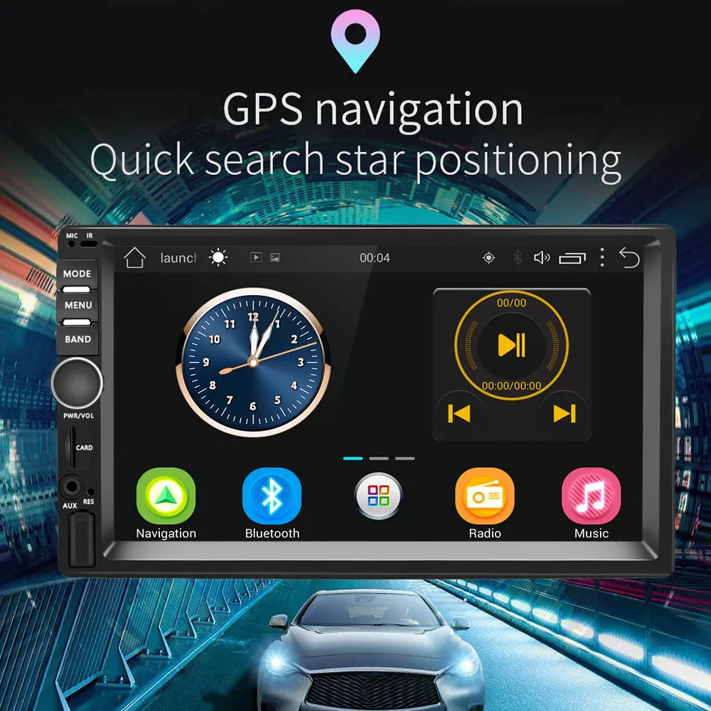 Автомагнитола AMPrime мультимедийный MP5 плеер на Android с 7 &quotэкраном GPS Wi Fi типоразмер 2
