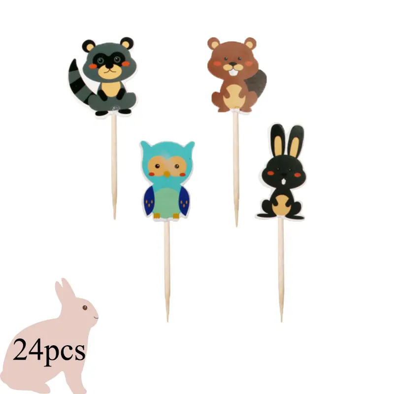 Insert24pcs 8 шт./одноразовые бумажные десертные бумажные стаканчики с пасхальным Кроликом, вечерние принадлежности для торта, посуда для украшения детского дня рождения - Цвет: Insert24pcs