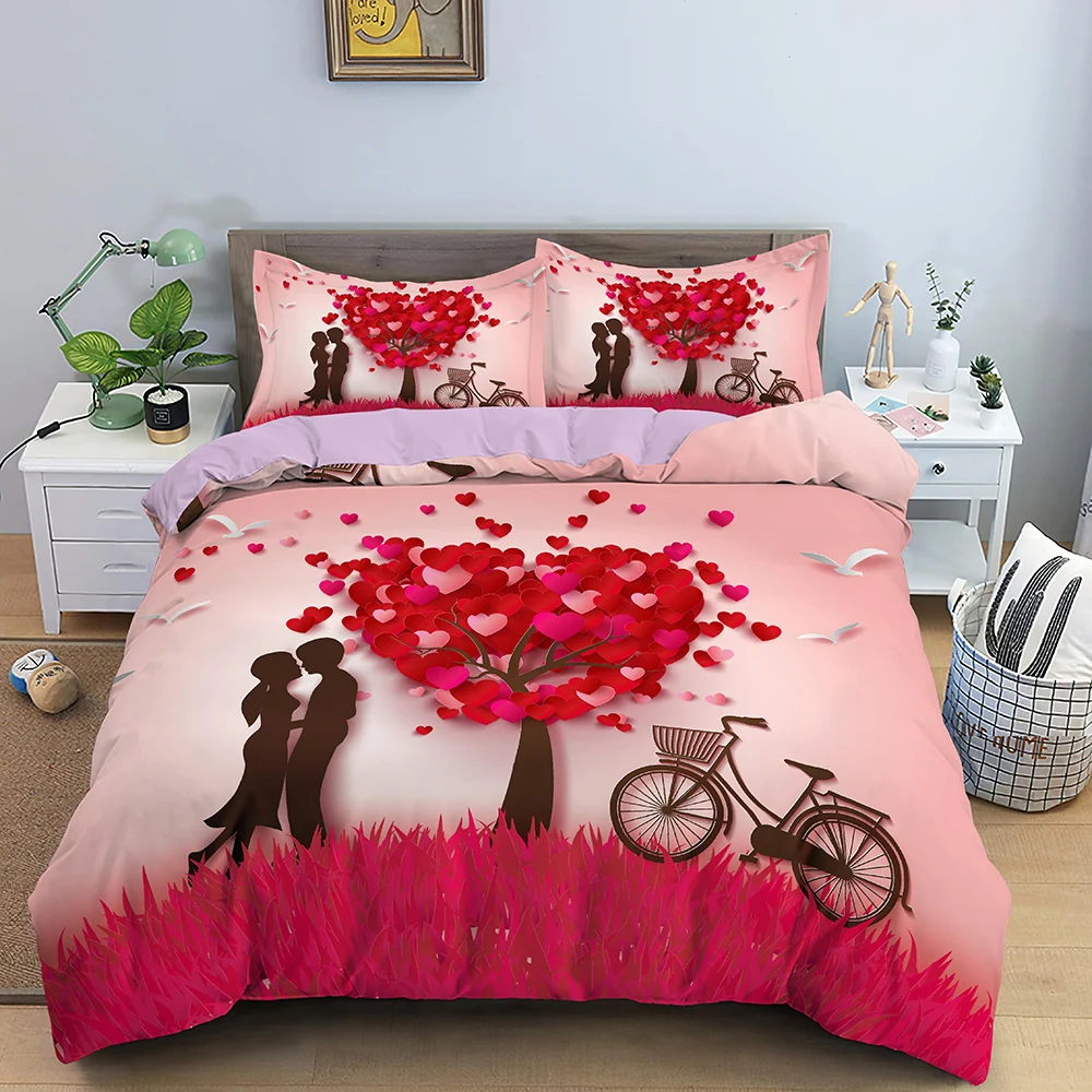Романтическая любовь постельные принадлежности с принтами деревьев комплект