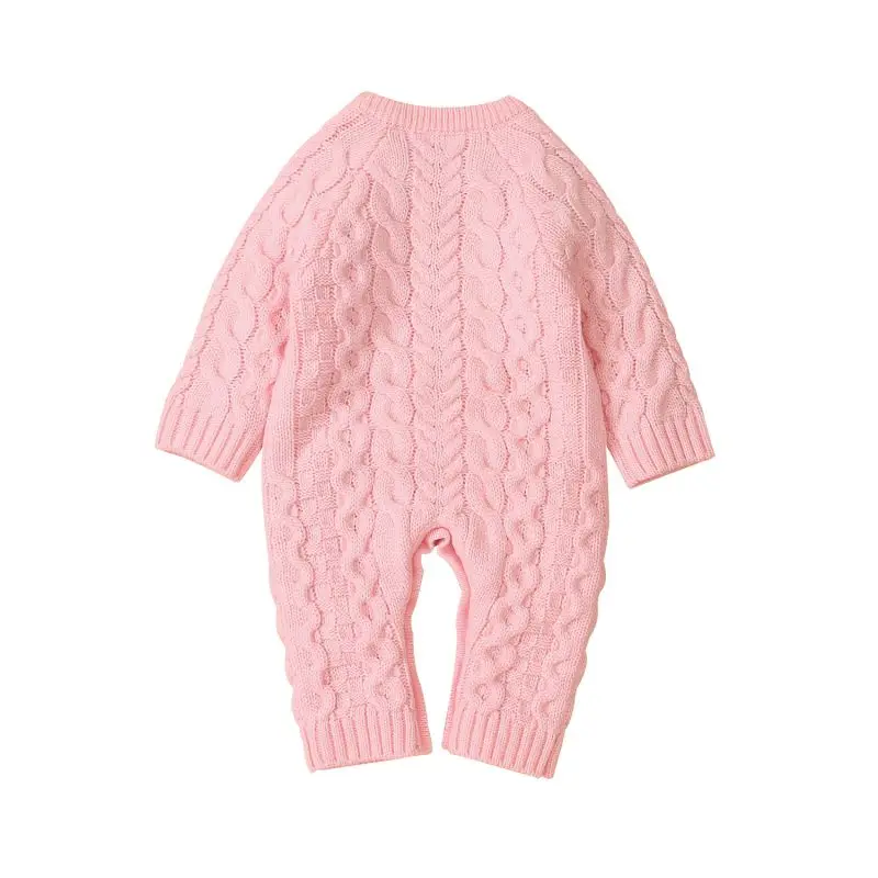 

Autumn Infant Baby Rompers Boys Girls Long Sleeve Solid Color Rompers Knitted Jumpsuit Kids Outfits 2020