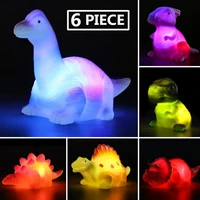 6 pcs simulation luminous dinosaur floating in water flashing little dinosaur baby bathing toy for baby children birthday gift