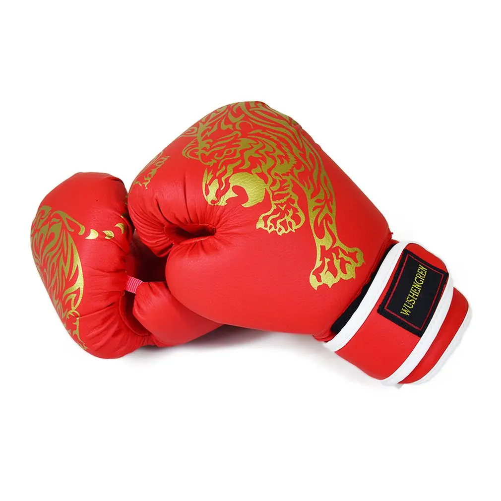 Красные Пламенные со стразами хуту боксёрские перчатки для взрослых и детей