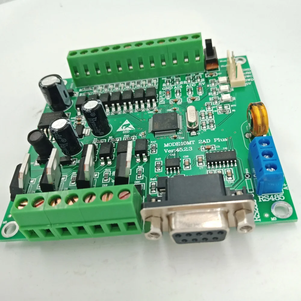 PLC FX2N 10MT STM32 MCU 6 вход 4 транзисторный выход 2 AD Модуль 0-10 В встроенный аккумулятор RTC контроллер двигателя DC 24 В
