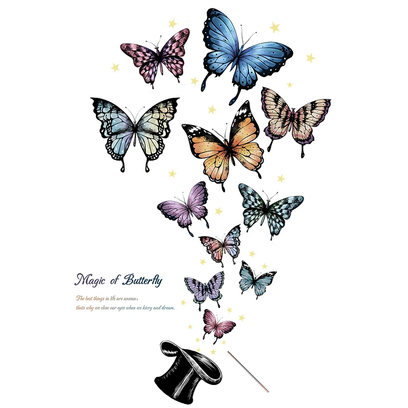 

Colorful Butterflies 3D Wall Stickers Home Living Room Decoration Sofa Background Decals Bedroom Wall Decoration Self Adhesive