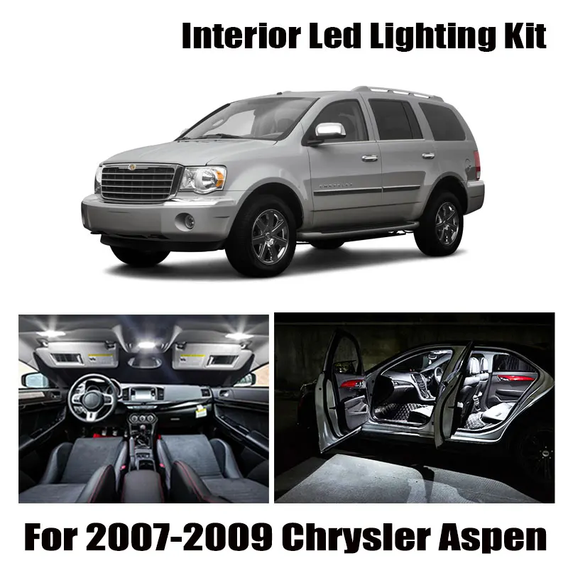 White Canbus Interior Led Car Ceiling Light Kit Fit For 2007 2008 2009 Chrysler Aspen Glove Box License Lamp No Error