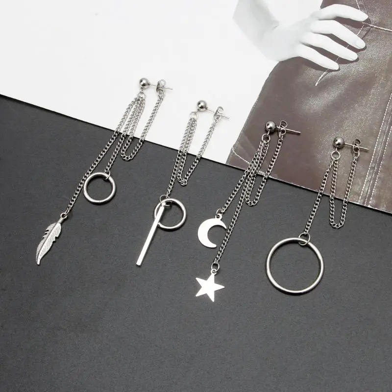 Серьги с подвеской в виде Луны звезды листа 1 шт.