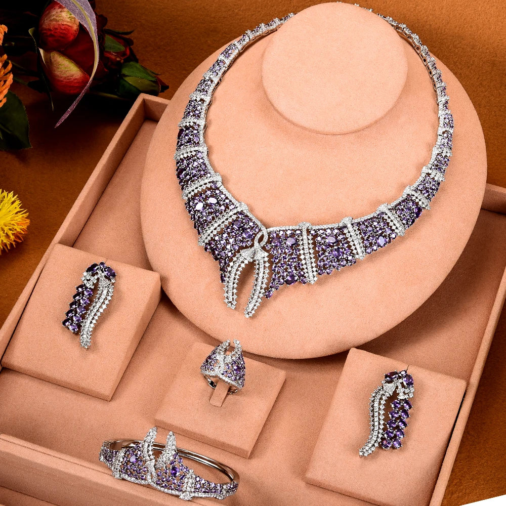 

SORAMOORE Gorgeous Luxury African Dubai Style Vintage Necklace Bangle Earrings Ring Set For Women Wedding Bridal Indian jewlery